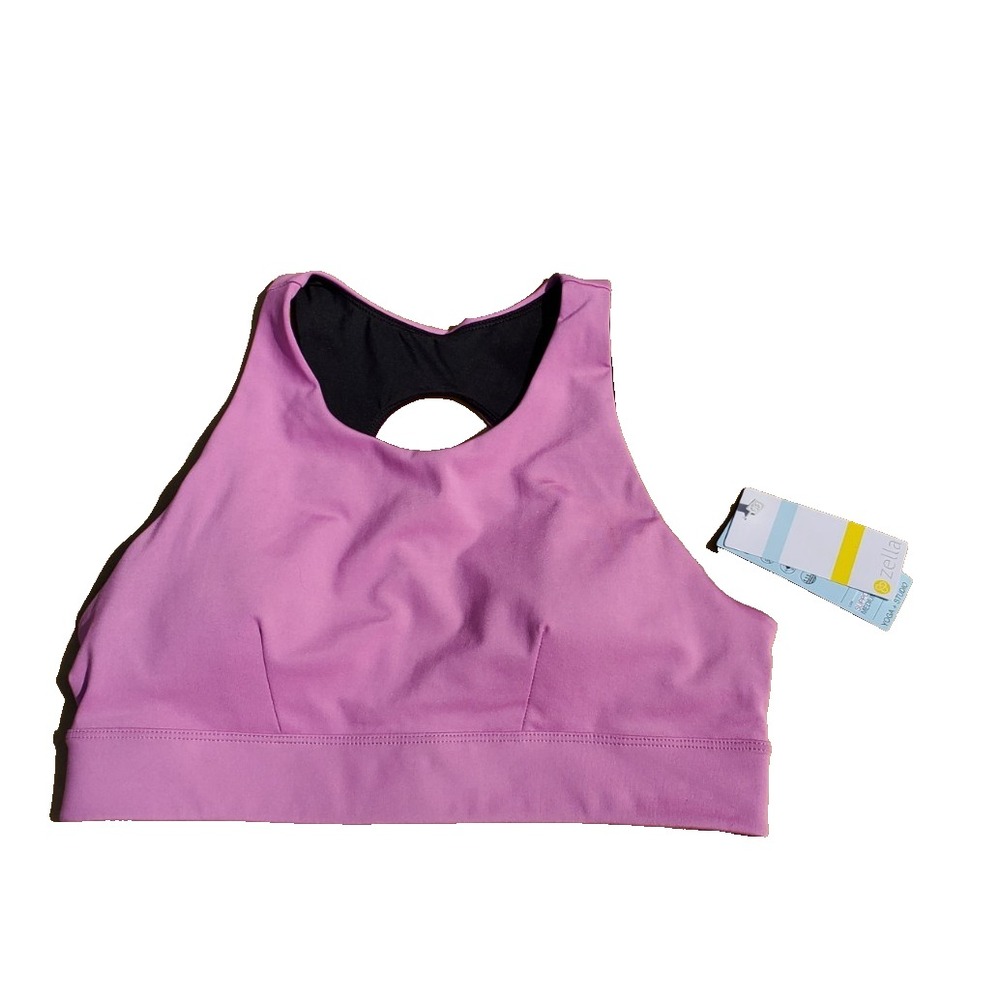 New Zella Womens Keyhole Back Pink Sports Padded No Wire A/B cups Size Large